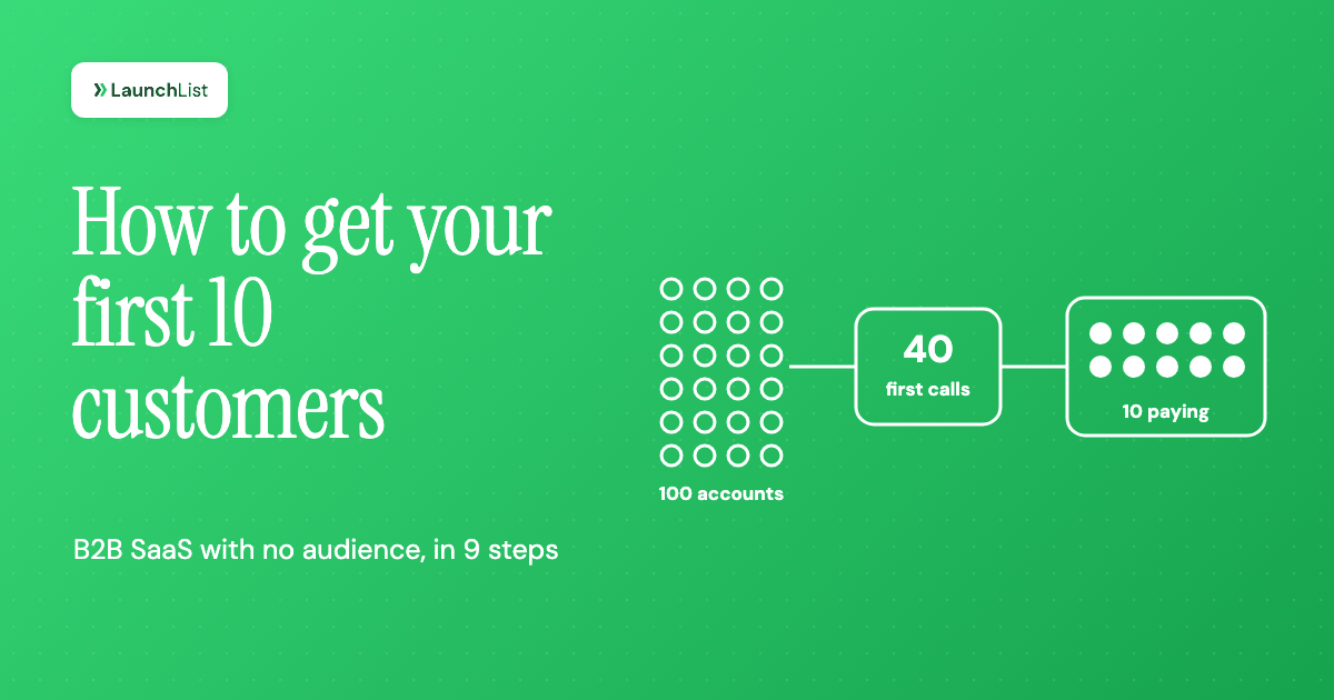 How to Get Your First 10 Customers (B2B SaaS)