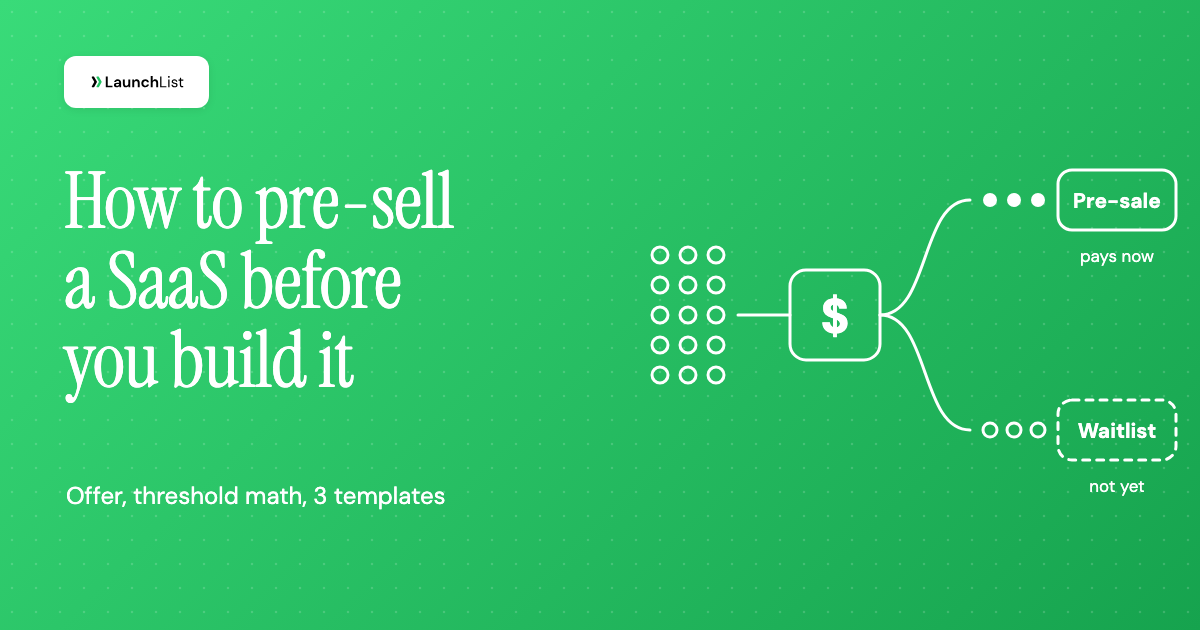 How to Pre-Sell a SaaS Before You Build It (2026)