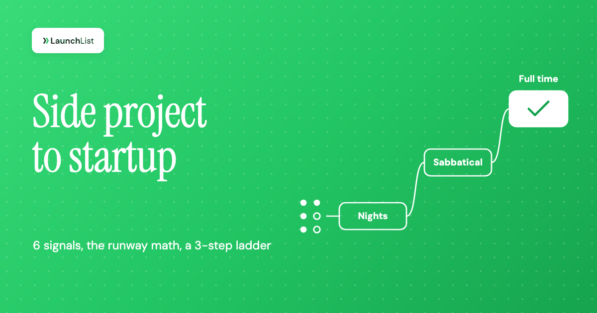 Side Project to Startup: When to Go All In